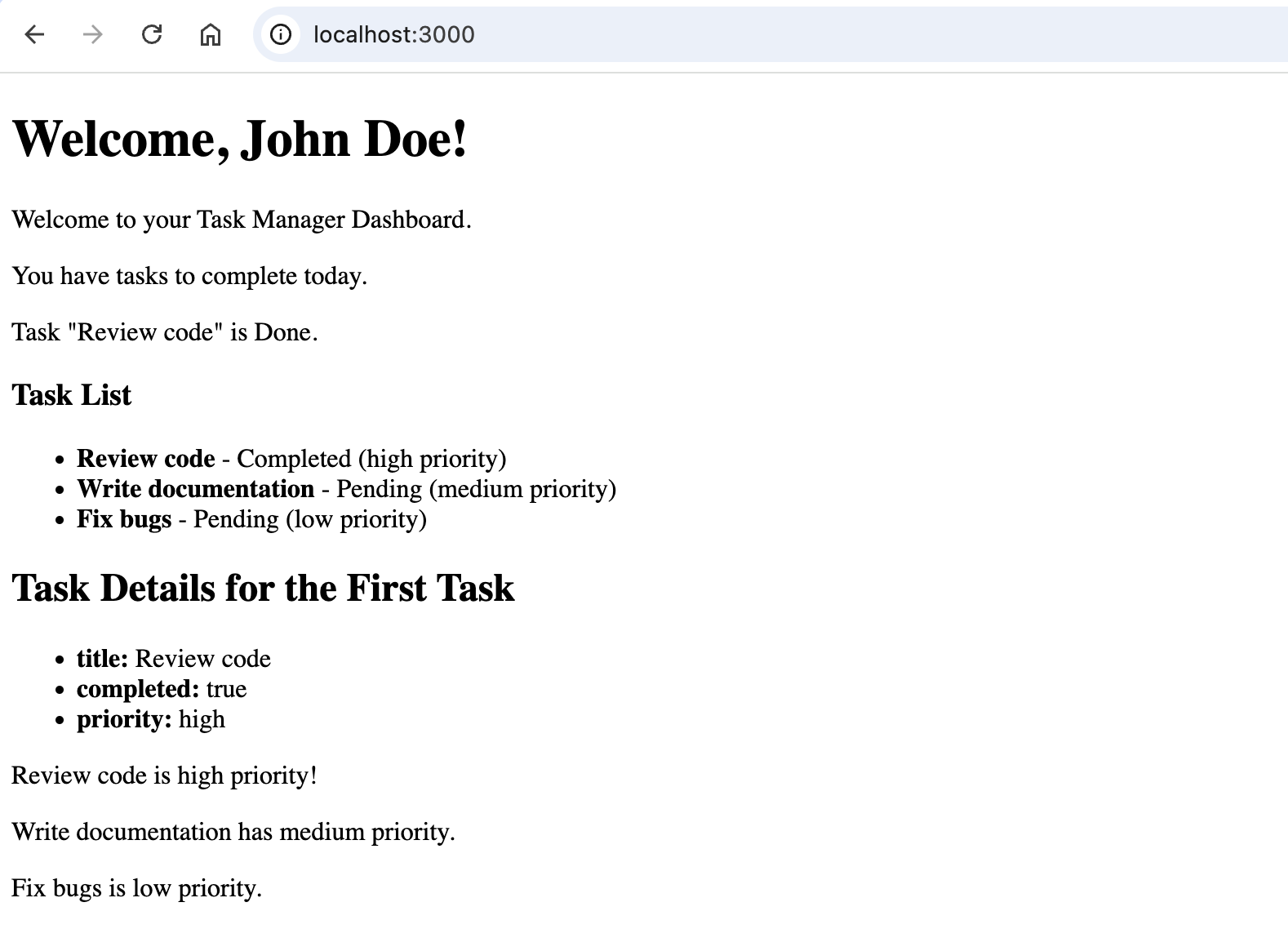 sample task manager website screenshot
